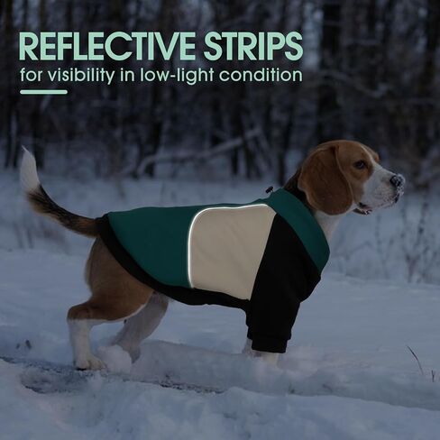 Kuoser Dog Sweatshirt, Dog Fleece Sweater Warm Dog Winter Coat Cold Weather Dog Clothes Boy Girl Dog Sweaters for Small Medium Large Size Dogs Pet Puppy Pullover Sweatshirt with Reflective Stripes in Saudi Arabia
