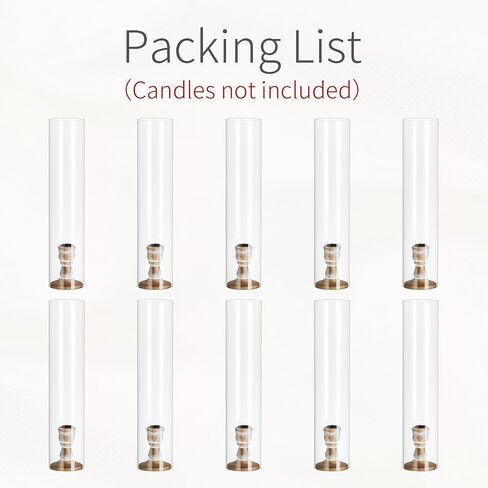 Inweder Rustic Wood Candlestick Holders: 6 Pcs Wood Candle Holders for Taper Candles, Wooden Candle Holders for Candlesticks, Wood Taper Holders with Glass Cover for Wedding Event Home Decor in Kuwait