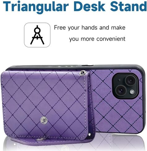 Compatible with iPhone 15 Plus 6.7 inch Wallet Case with Crossbody Shoulder Strap and Stand Leather Credit Card Holder Cell Phone Cover for i-Phone 15+ iPhone15Plus 5G i i15 + iPhone15 15Plus Blue in Saudi Arabia