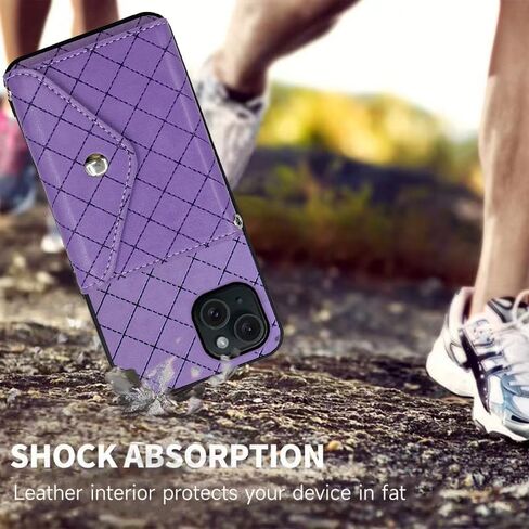 Compatible with iPhone 15 Plus 6.7 inch Wallet Case with Crossbody Shoulder Strap and Stand Leather Credit Card Holder Cell Phone Cover for i-Phone 15+ iPhone15Plus 5G i i15 + iPhone15 15Plus Blue in Saudi Arabia