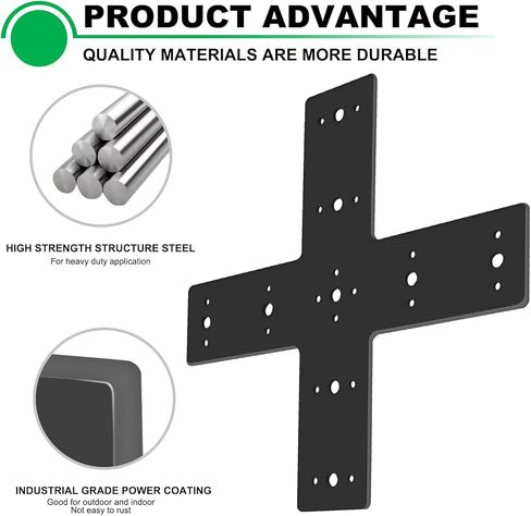 2pcs 24x13.5 Gable Plate Truss Bracket Pergola Mending Plate Heavy Duty for Wood 4x4/6x6 Lumber 12 Pitch Powder Coated White in Saudi Arabia