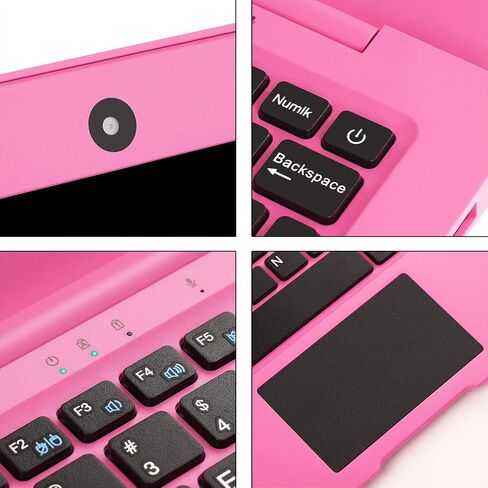 Windows 10 Computer Laptop Mini 10 Inch 32GB Ultra Thin and Light Netbook Quad Core CPU PC HDMI WiFi USB Netflix YouTube (Pink) in Saudi Arabia