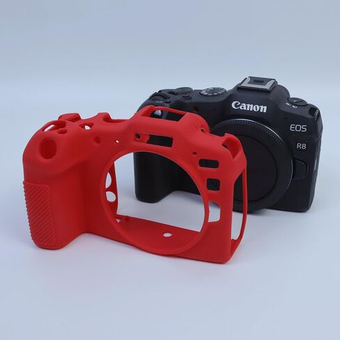 R8 Case, BMAOLLONGB Fullbody Ultra-Thin Lightweight Rubber Soft Silicone Housing Case Bag Cover for Canon Eos R8 (Red) in Kuwait