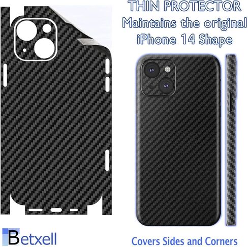 غلاف حماية لجهاز iPhone 12 من ألياف الكربون 3M للظهر والحدود (ألياف الكربون) in Kuwait