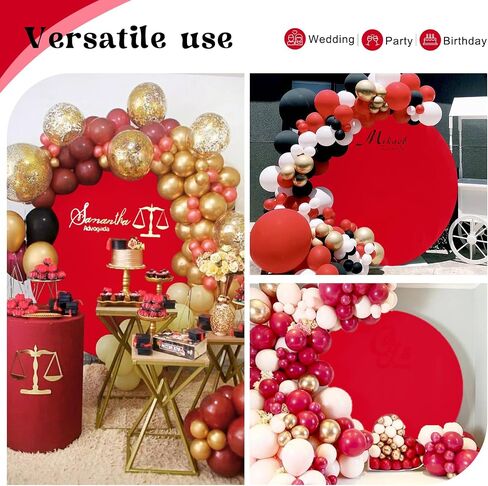 7.2ft Round Backdrop Stand and Dusty Rose Covers 1 Stable Balloon Arch Stand with Base and 1 Polyster Circle Arch Cover Metal Wedding Arch Backdrop Stand Frame for Party Baby Shower Garden Decoration in Kuwait