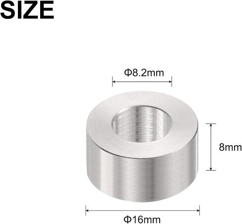 uxcell 12pcs Stainless Steel Spacer 6.2mm Bore x 10mm OD x 10mm Length Screw Bushing Plain Finish Round Metal Spacer for M6 Screws Bolts and Rods in Saudi Arabia
