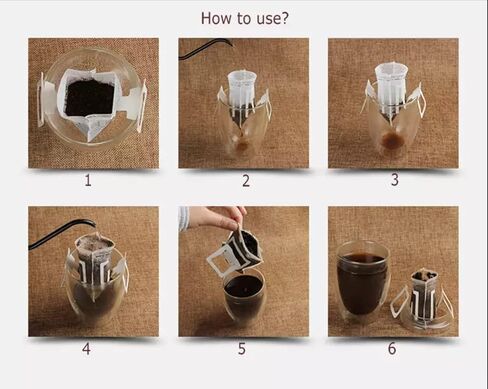 50Pcs Portable Coffee Filter Paper Bag Hanging Ear Drip Coffee Bag Single Serve Disposable Drip Coffee Filter Bag Perfect for Travel, Camping, Home, Office in Saudi Arabia
