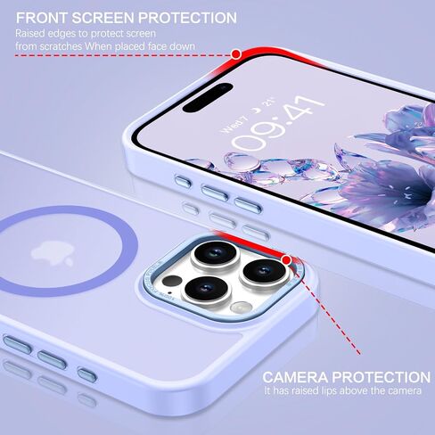 حافظة BENTOBEN لهاتف iPhone 16 Pro المغناطيسي، [متوافقة مع MagSafe] حافظة هاتف واقية شفافة غير لامعة مضادة للصدمات ومضادة لبصمات الأصابع للنساء والرجال لهاتف iPhone 16 Pro 6.3 بوصة، أسود in Saudi Arabia