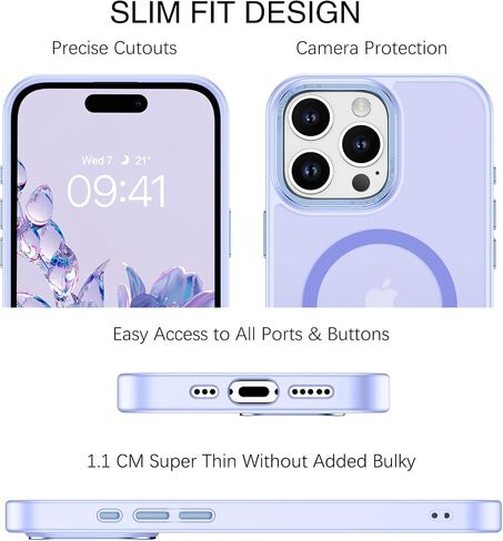 حافظة BENTOBEN لهاتف iPhone 16 Pro المغناطيسي، [متوافقة مع MagSafe] حافظة هاتف واقية شفافة غير لامعة مضادة للصدمات ومضادة لبصمات الأصابع للنساء والرجال لهاتف iPhone 16 Pro 6.3 بوصة، أسود in Saudi Arabia