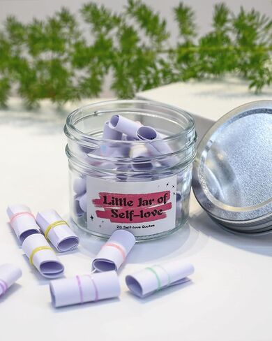 20 Self Love Quotes - Mini Jar of Self Love - Uplifting Affirmations,To Build Self-Esteem, Confidence, and Inner Wellness Positive Jar Decorative Jar (Pink-SelfLove) in Kuwait