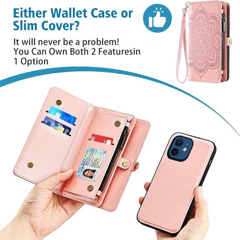 حافظة هاتف Asuwish لهاتف iPhone 12 Mini 5.4 بسحاب وغطاء خلوي قابل للفصل مع واقي شاشة من الزجاج المقسى وحزام فتحة حامل بطاقة زهرة iPhone12mini 5G i 12s iPhone12 12mini للنساء والفتيات باللون الأزرق in Saudi Arabia