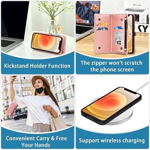 حافظة هاتف Asuwish لهاتف iPhone 12 Mini 5.4 بسحاب وغطاء خلوي قابل للفصل مع واقي شاشة من الزجاج المقسى وحزام فتحة حامل بطاقة زهرة iPhone12mini 5G i 12s iPhone12 12mini للنساء والفتيات باللون الأزرق in Saudi Arabia