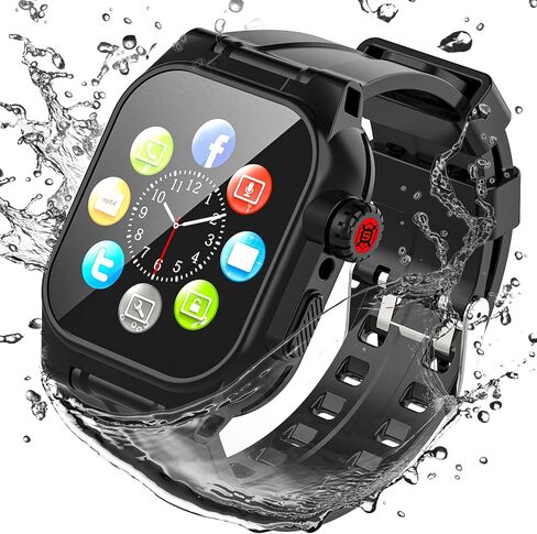 OWKEY Waterproof Apple Watch Case 45MM Series 8| 7 with 3PCS Premium Soft Silicone Band, Dropproof Shockproof Impact Resistant Rugged Protective iWatch Case Bulit-in Screen Protector in Saudi Arabia
