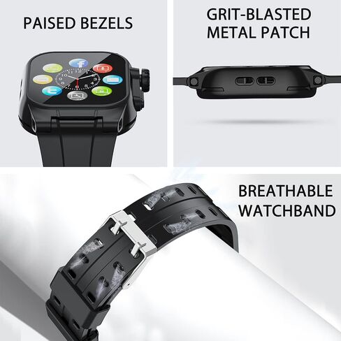 OWKEY Waterproof Apple Watch Case 45MM Series 8| 7 with 3PCS Premium Soft Silicone Band, Dropproof Shockproof Impact Resistant Rugged Protective iWatch Case Bulit-in Screen Protector in Saudi Arabia