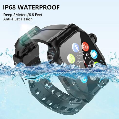 OWKEY Waterproof Apple Watch Case 45MM Series 8| 7 with 3PCS Premium Soft Silicone Band, Dropproof Shockproof Impact Resistant Rugged Protective iWatch Case Bulit-in Screen Protector in Saudi Arabia