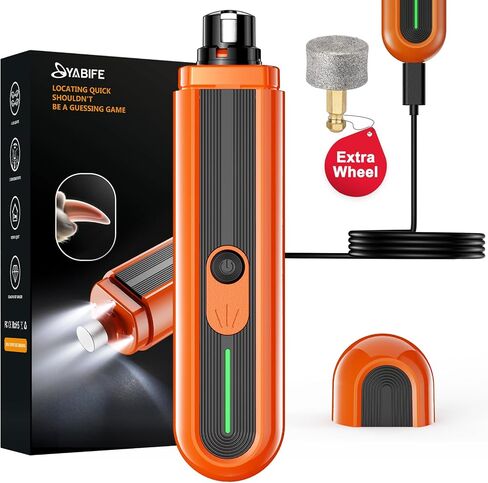 YABIFE 4-Lights Dog Nail Grinder, Easy Quick Locate Dog Nail Trimmers, for Puppy Paw Toenails or Pets from Small, Medium to Large, with Travel Lock, Whisper Quiet, Heavy Duty 3 Speeds in Saudi Arabia