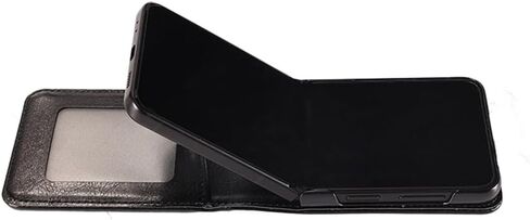 Business Wallet Case for Samsung Galaxy Z Flip 3 5G with Card Holder, Premium PU Leather Phone Cover Case for Samsung Galaxy Z Flip 3 (Black_Horizontal) in Saudi Arabia