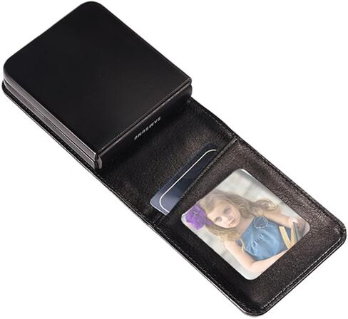 Business Wallet Case for Samsung Galaxy Z Flip 3 5G with Card Holder, Premium PU Leather Phone Cover Case for Samsung Galaxy Z Flip 3 (Black_Horizontal) in Saudi Arabia