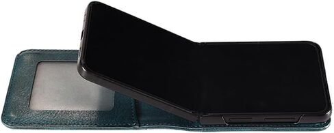 Business Wallet Case for Samsung Galaxy Z Flip 3 5G with Card Holder, Premium PU Leather Phone Cover Case for Samsung Galaxy Z Flip 3 (Black_Horizontal) in Saudi Arabia