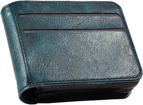Business Wallet Case for Samsung Galaxy Z Flip 3 5G with Card Holder, Premium PU Leather Phone Cover Case for Samsung Galaxy Z Flip 3 (Black_Horizontal) in Saudi Arabia