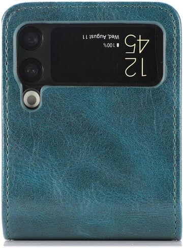 Business Wallet Case for Samsung Galaxy Z Flip 3 5G with Card Holder, Premium PU Leather Phone Cover Case for Samsung Galaxy Z Flip 3 (Black_Horizontal) in Saudi Arabia
