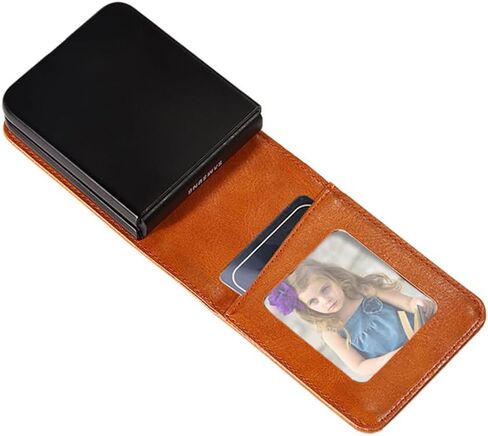 Business Wallet Case for Samsung Galaxy Z Flip 3 5G with Card Holder, Premium PU Leather Phone Cover Case for Samsung Galaxy Z Flip 3 (Black_Horizontal) in Saudi Arabia
