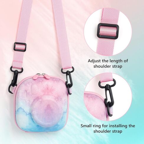 حافظة MUZIRI KINOKOO صلبة من مادة EVA لكاميرا Fuji Instax Mini 12/99/40/11/8/9/7+/Liplay، حقيبة تخزين واقية لكاميرا Instax Mini الفورية - مع حزام كتف - أسود in Saudi Arabia