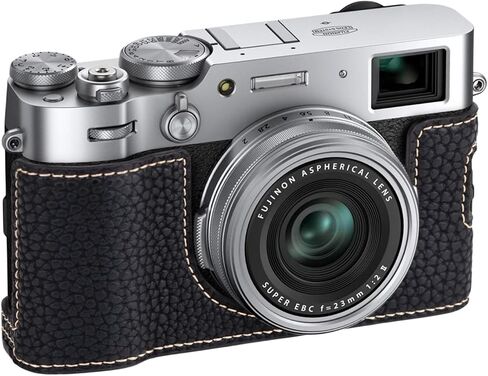 X100VI Case,PU Leather Camera Half Case Compatible with Fujifilm X100VI Digital Camera - Black in Saudi Arabia