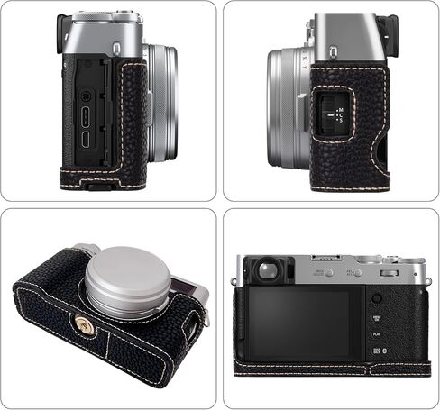X100VI Case,PU Leather Camera Half Case Compatible with Fujifilm X100VI Digital Camera - Black in Saudi Arabia