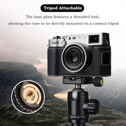 X100VI Case,PU Leather Camera Half Case Compatible with Fujifilm X100VI Digital Camera - Black in Saudi Arabia