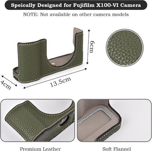 X100VI Case,PU Leather Camera Half Case Compatible with Fujifilm X100VI Digital Camera - Black in Saudi Arabia