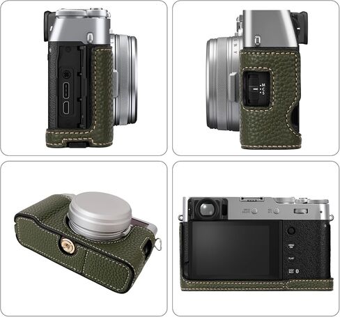 X100VI Case,PU Leather Camera Half Case Compatible with Fujifilm X100VI Digital Camera - Black in Saudi Arabia