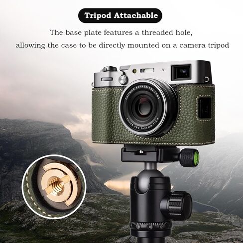 X100VI Case,PU Leather Camera Half Case Compatible with Fujifilm X100VI Digital Camera - Black in Saudi Arabia