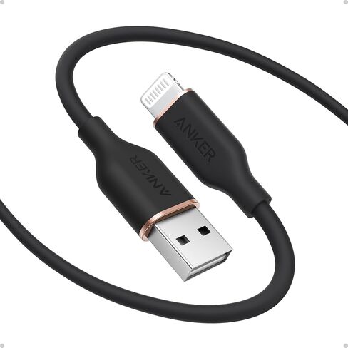 Anker Flow Cable, USB-A to Lightning Cable, Durable and Fast 6 ft Fast Charging USB 2.0 Cable, for iPhone 14/13 / 12 / iPad Air/Mini/Pro, iPod Nano, AirPods, and More (Cord Organizer Included) in Saudi Arabia