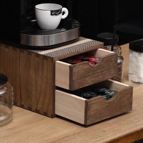 Coffee Pod Holders 1-Layer 1-Drawer Dark Brown (CF1D1C-DK) in Saudi Arabia
