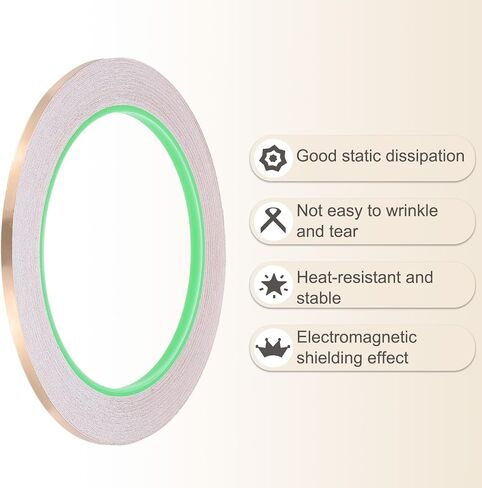 PATIKIL 22 Yard 3/8 Inch Copper Foil Tape,3 Roll Copper Tape with Conductive Stained Glass Foil Tool with Scraper for Stained Tools DIY Crafting in Kuwait