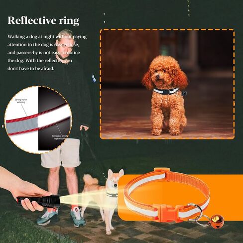 12 Pcs Puppy ID Collars, 12 Color Identification Dog Collars with Bells and Reflective Super Soft Adjustable Nylon Reflective Identification Collar for Newborn Pets Puppy and Small Dogs in Saudi Arabia
