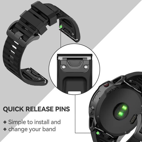 T Tersely (3 عبوات) لسوار Garmin Fenix ​​5X/6X/7X سهل التركيب بعرض 26 مم من السيليكون الناعم بديل لـ Garmin Fenix ​​7X/Fenix ​​5X Plus/Fenix ​​3/Fenix ​​3HR /Tactix7/Enduro2 - أسود + رمادي + أزرق in Kuwait