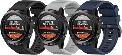 T Tersely (3 عبوات) لسوار Garmin Fenix ​​5X/6X/7X سهل التركيب بعرض 26 مم من السيليكون الناعم بديل لـ Garmin Fenix ​​7X/Fenix ​​5X Plus/Fenix ​​3/Fenix ​​3HR /Tactix7/Enduro2 - أسود + رمادي + أزرق in Kuwait
