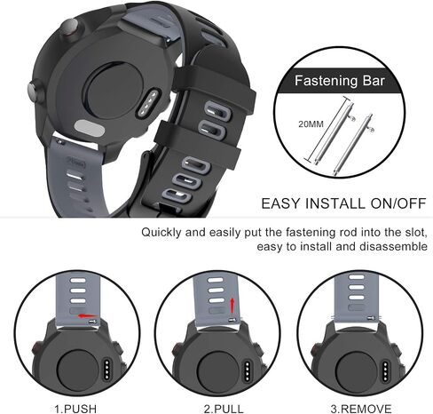 ISABAKE Soft Silicone Garmin Watch Strap for Garmin Vivoactive 3/Samsung Galaxy Active 2/Garmin Forerunner 245/245 Music 645/Forerunner 645 Music in Saudi Arabia