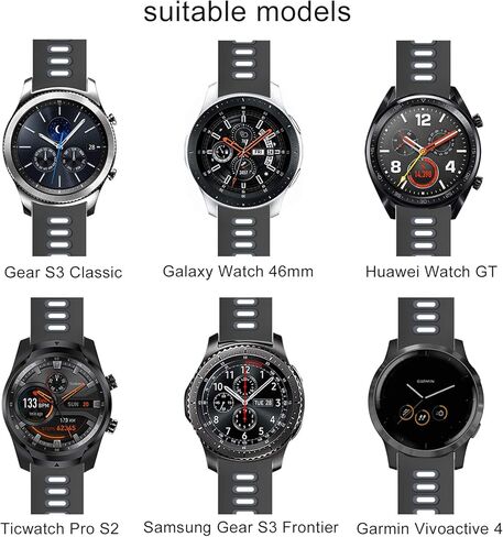 ISABAKE Soft Silicone Garmin Watch Strap for Garmin Vivoactive 3/Samsung Galaxy Active 2/Garmin Forerunner 245/245 Music 645/Forerunner 645 Music in Kuwait