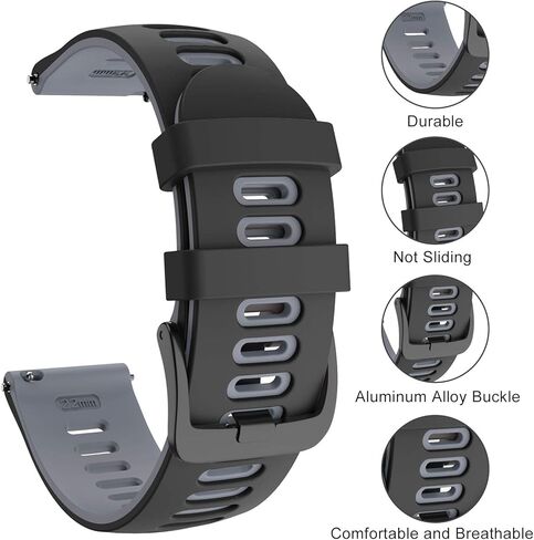 ISABAKE Soft Silicone Garmin Watch Strap for Garmin Vivoactive 3/Samsung Galaxy Active 2/Garmin Forerunner 245/245 Music 645/Forerunner 645 Music in Kuwait