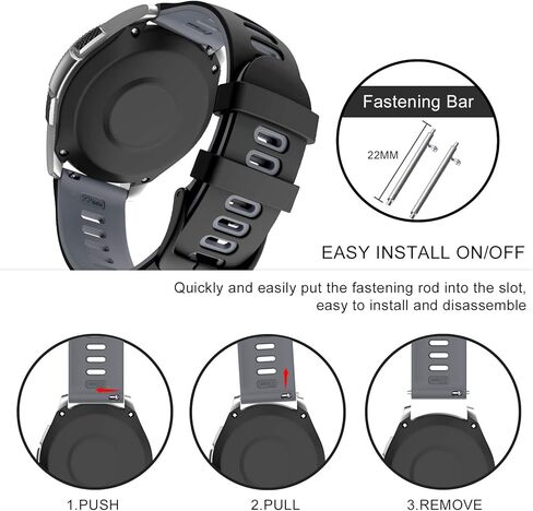 ISABAKE Soft Silicone Garmin Watch Strap for Garmin Vivoactive 3/Samsung Galaxy Active 2/Garmin Forerunner 245/245 Music 645/Forerunner 645 Music in Kuwait