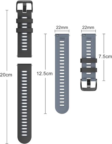 ISABAKE Soft Silicone Garmin Watch Strap for Garmin Vivoactive 3/Samsung Galaxy Active 2/Garmin Forerunner 245/245 Music 645/Forerunner 645 Music in Kuwait