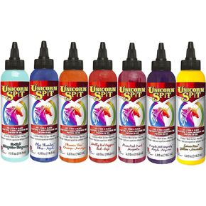 Unicorn SPiT Sunset Collection 4 OZ- Lemon Kiss, Phoenix Fire, Molly Red Pepper, PiXiE Punk PiNK, Purple Hill Majesty, Blue Thunder and Zia Teal