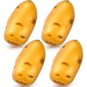 4 Packs Potato Stress Toy Random Stuff Funny Stress Toys Stress Relief Food Toys PU Fake Potato Fidget Toys Vegetable Toy Elastic Potato Stress Relief for Women Men Anxiety Releasing Daily Relieving
