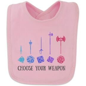 GRAPHICS & MORE Choose Your Weapon Dungeon RPG Dice Baby Bib