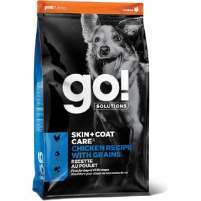 GO! SOLUTIONS Skin + Coat Care - Dry Dog Food, 22 lb - Chicken Recipe with Grains for All Life Stages - Complete + Balanced Nutrition for Dogs
