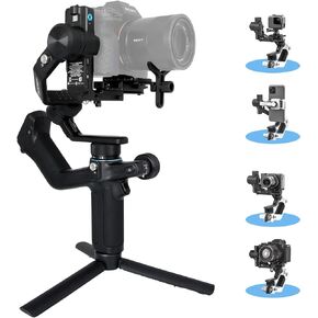 Feiyu SCORP Mini-2 الكل في 1 مثبت Gimbal لكاميرات الحركة/المرآة والهواتف الذكية. شاشة لمس OLED مقاس 1.3 بوصة، تتبع الذكاء الاصطناعي المتكامل. متوافق مع GoPro 12/11، Canon، Sony، iPhone، Samsung