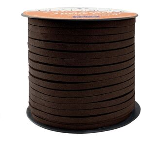 BEADNOVA 5mm Flat Leather Cord Faux Suede Cord 50 Yards Roll Spool for Necklace Bracelet Jewelry Making (Cream White)